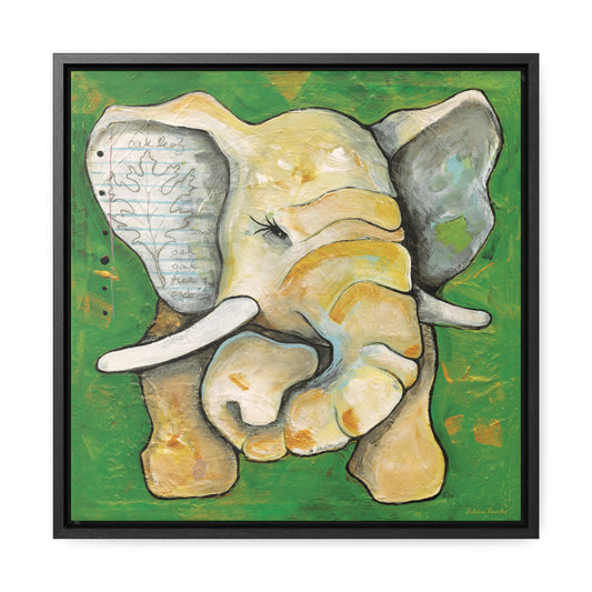 "Oak Leaf Elephant" Framed Canvas Fine Art Reproduction by Zabrina Fine Art