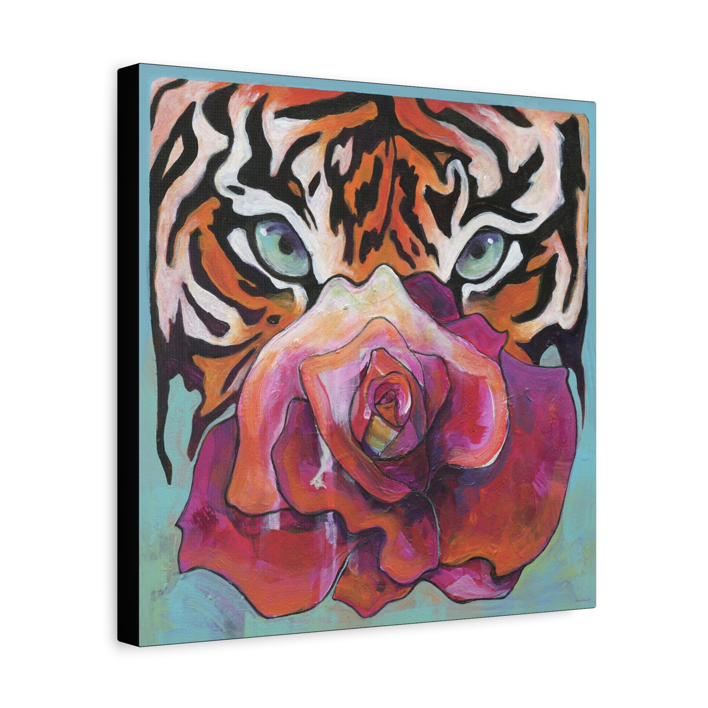 "Tiger Rose" Unframed Canvas Black Edge Reproduction by Zabrina Fine Art