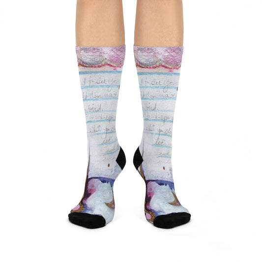 "Love Letter" Cute Socks by Zabrina Fine Art