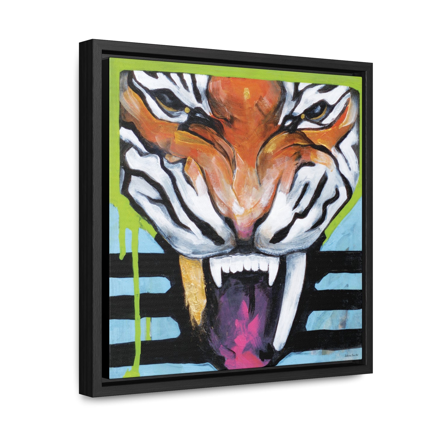 "Tiger Fang" Framed Canvas Fine Art Reproduction by Zabrina Fine Art