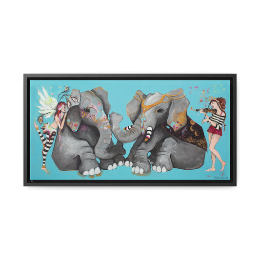 "Elephant Love" Framed Canvas Fine Art Reproduction by Zabrina Fine Art