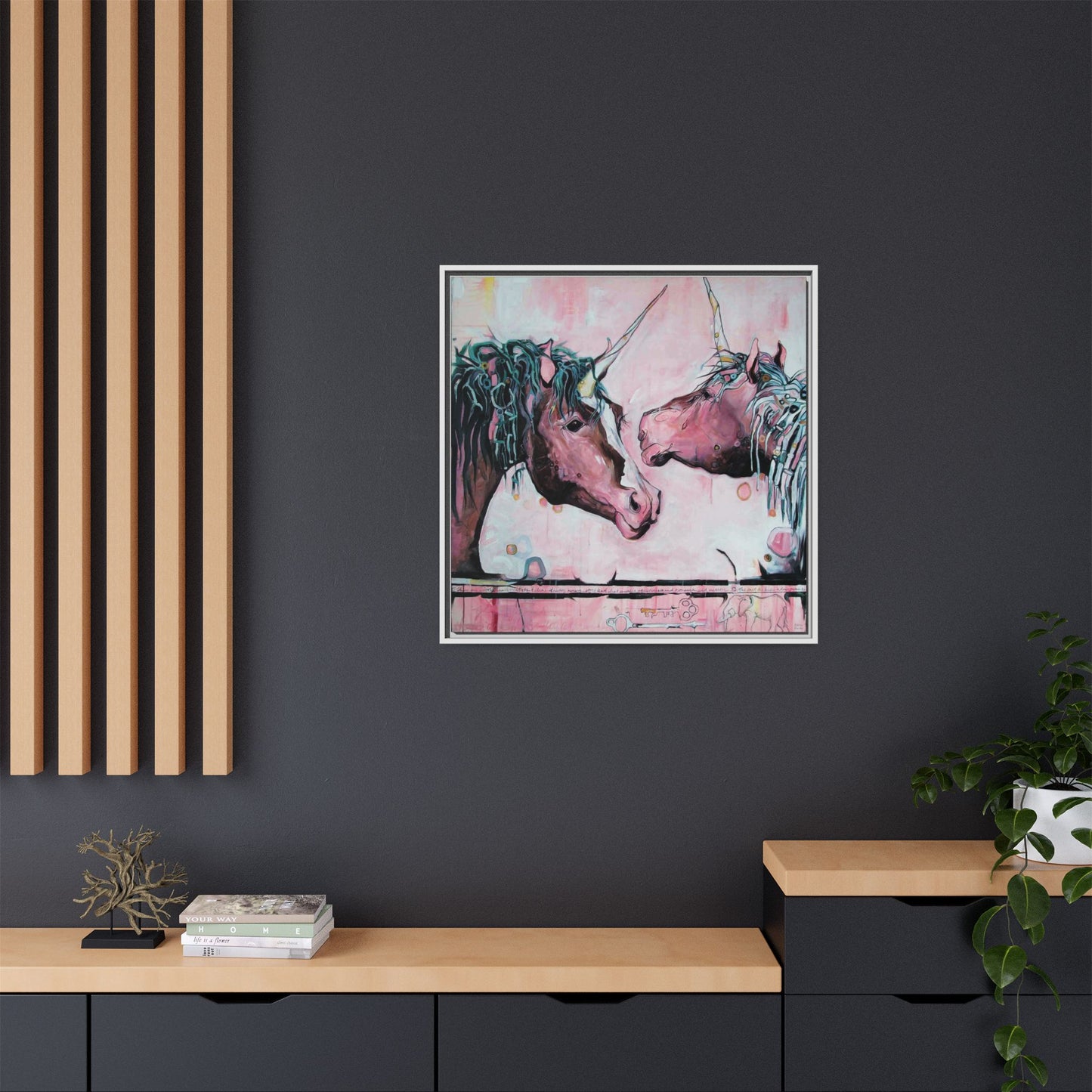 "Unicorns Are Real" Framed Canvas Fine Art Reproduction by Zabrina Fine Art