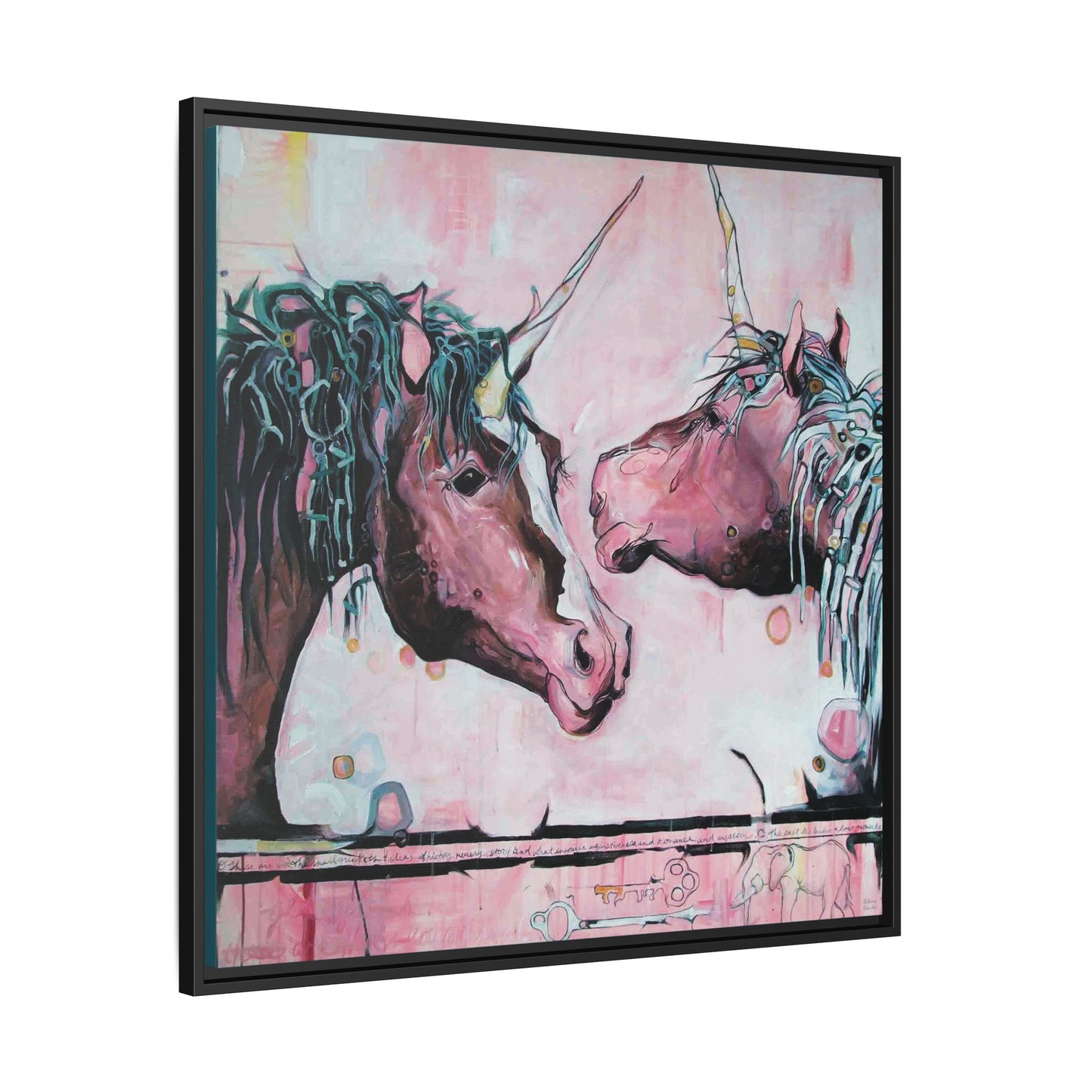 "Unicorns Are Real" Framed Canvas Fine Art Reproduction by Zabrina Fine Art