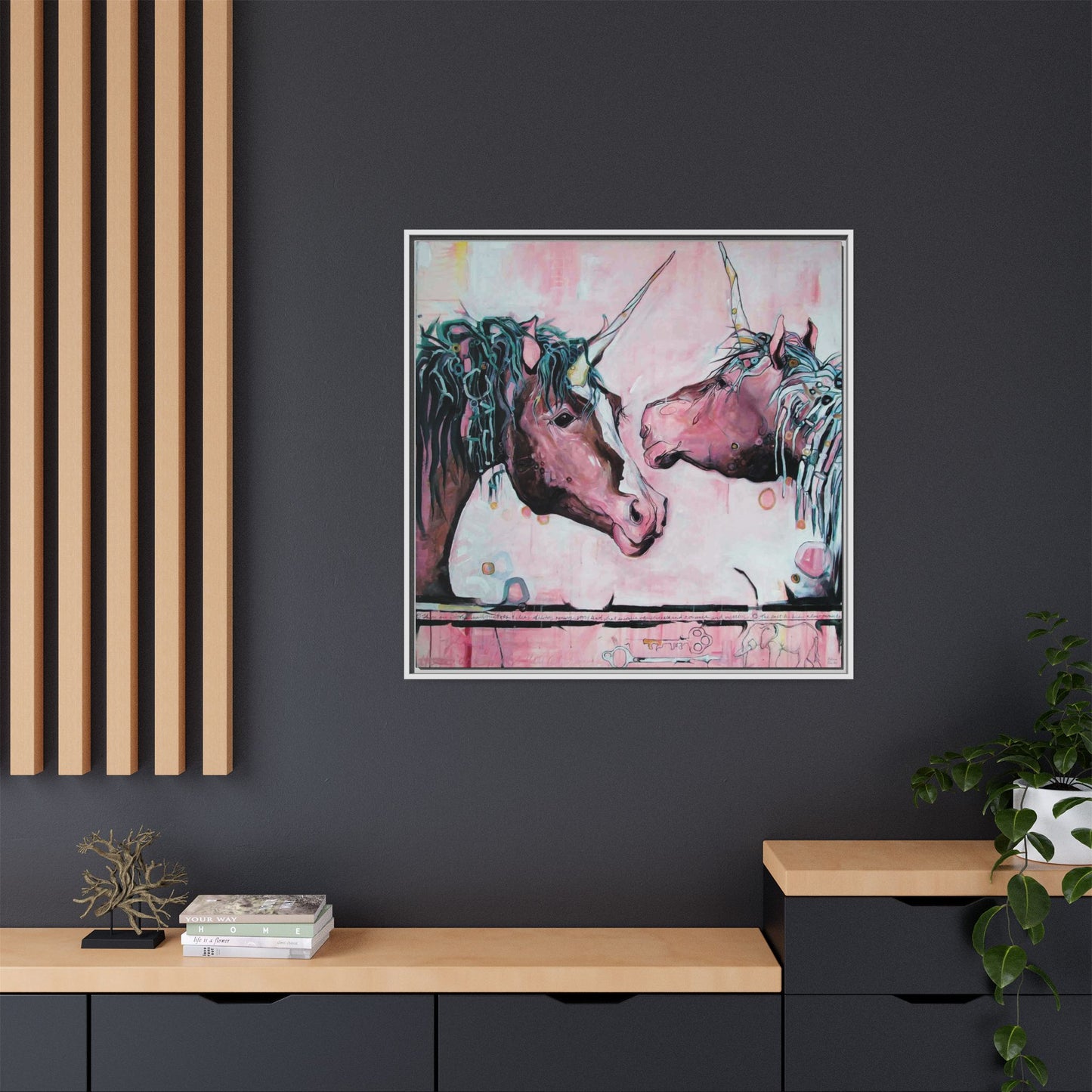 "Unicorns Are Real" Framed Canvas Fine Art Reproduction by Zabrina Fine Art