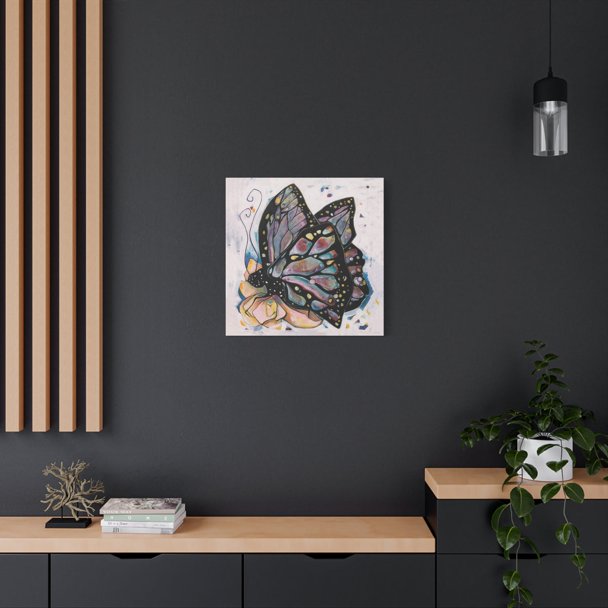 "Butterfly For Brook" Unframed Canvas Black Edge Reproduction by Zabrina Fine Art