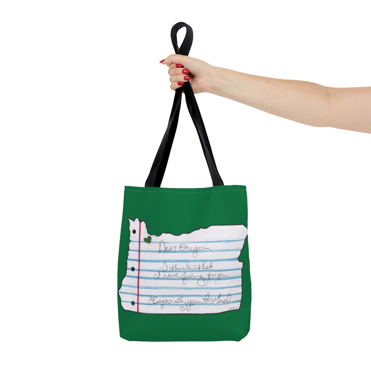 "Oregon Love Letter" Tote Bag Green by Zabrina Fine Art