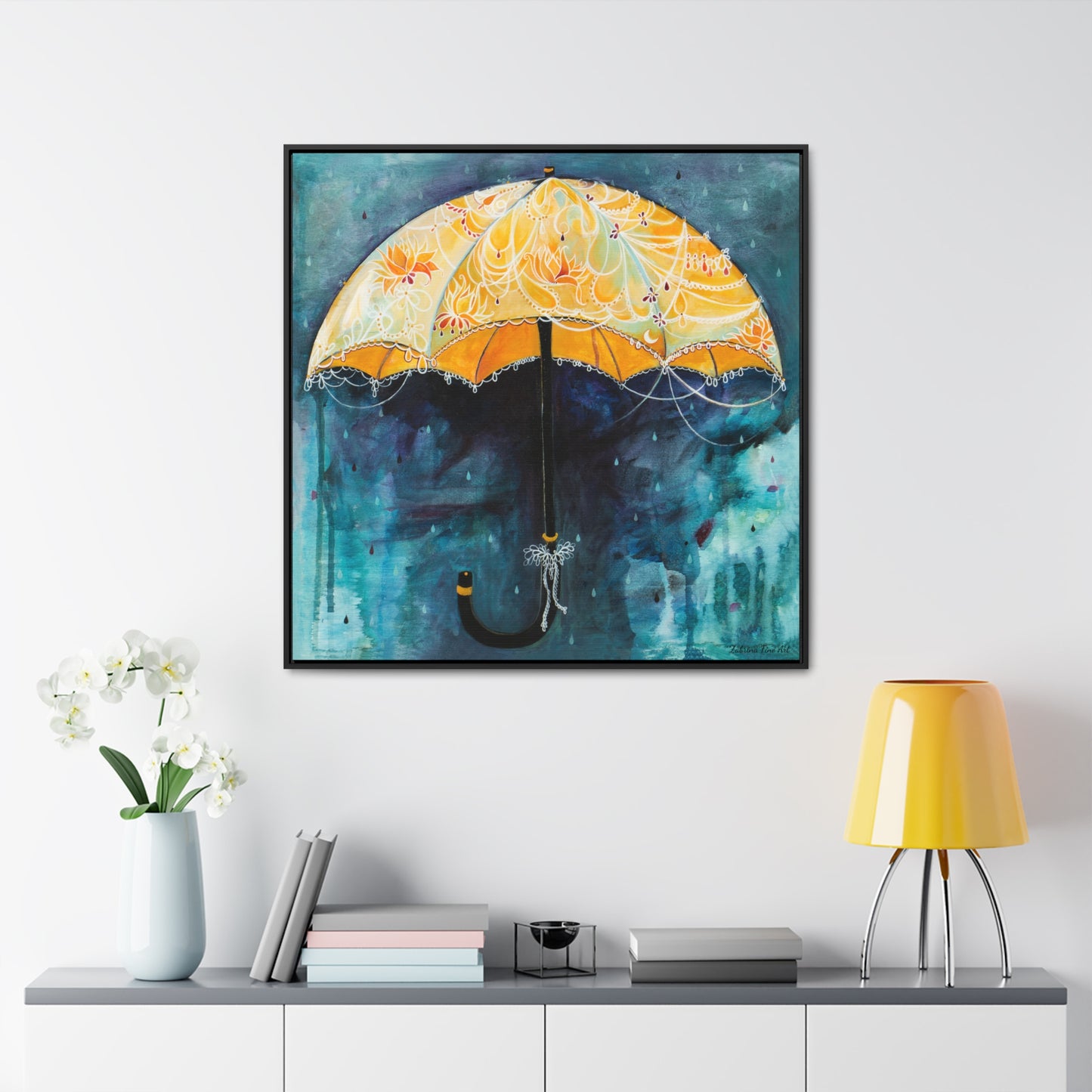 "Rain Glow" Framed Canvas Fine Art Reproduction by Zabrina Fine Art