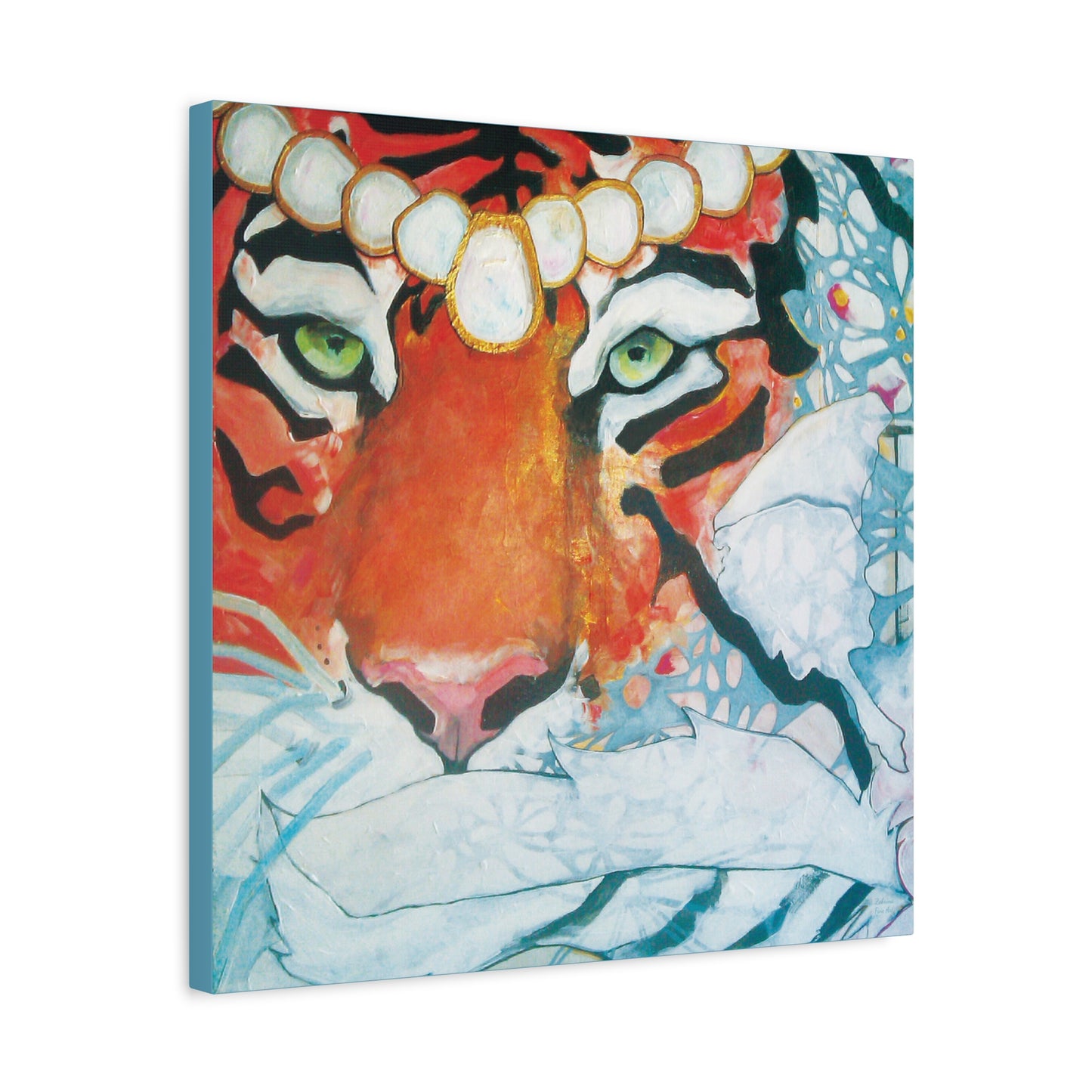 "Tigress" Unframed Canvas Fountain Blue Edge Reproduction by Zabrina Fine Art