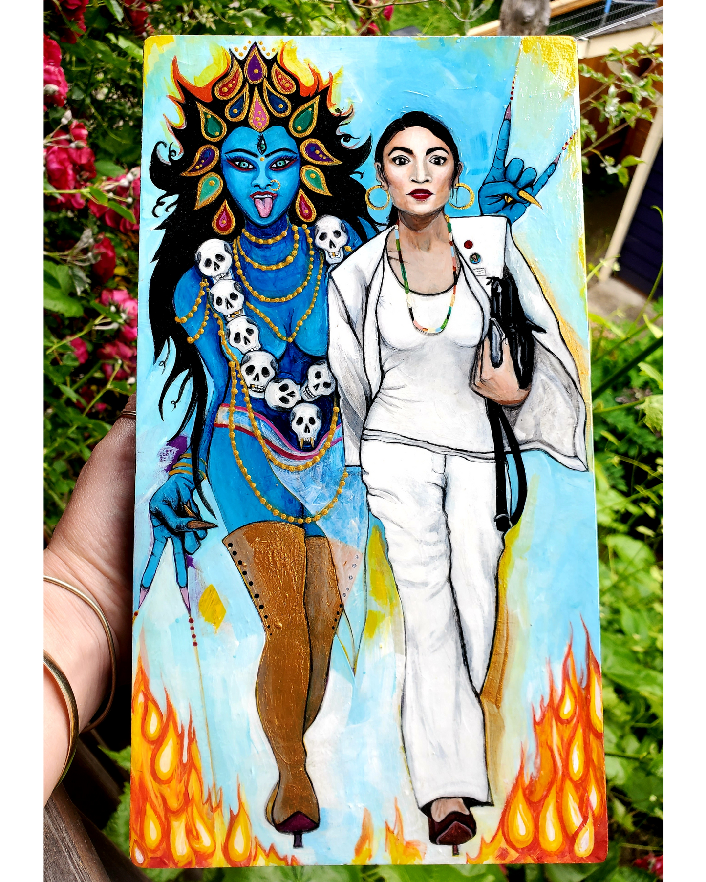 "AOC & Kali" Original Painting by Zabrina Fine Art