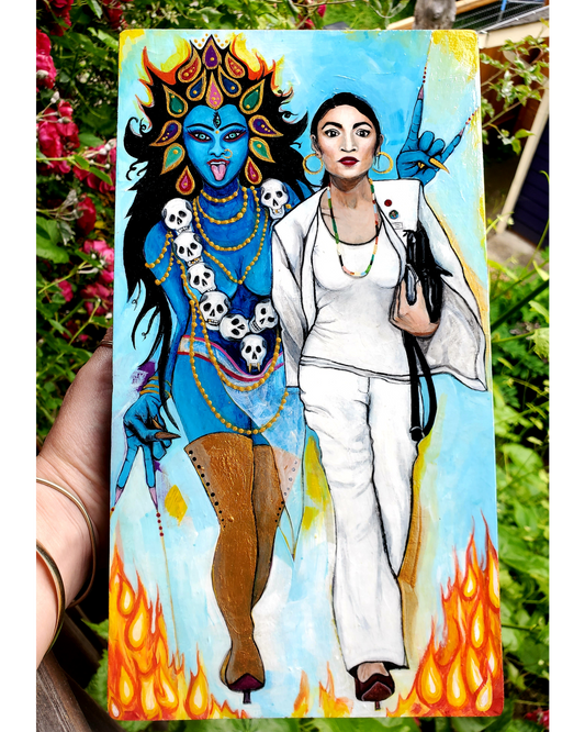 "AOC & Kali" Original Painting by Zabrina Fine Art