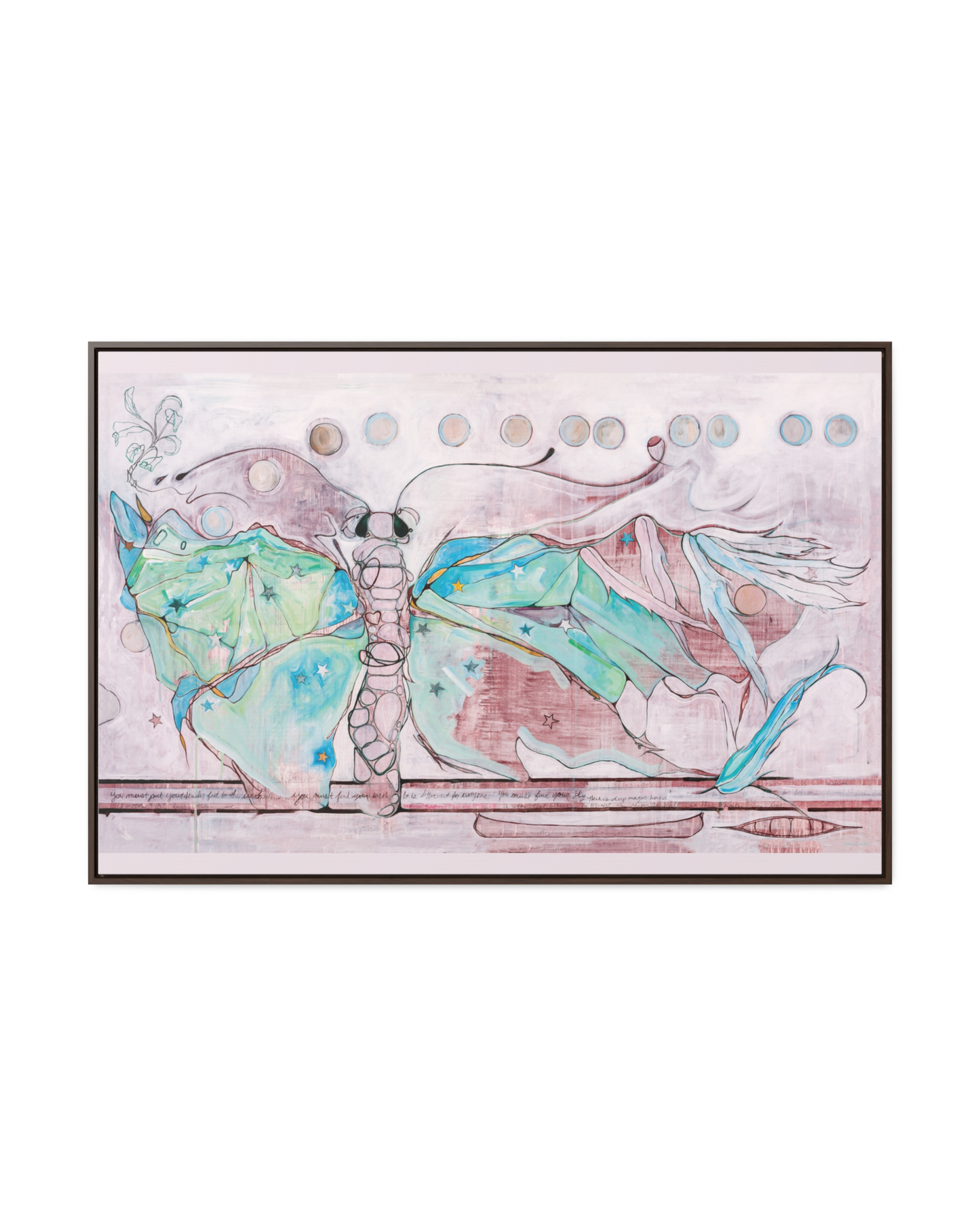 "Luna Moth" Framed Canvas Fine Art Reproduction by Zabrina Fine Art