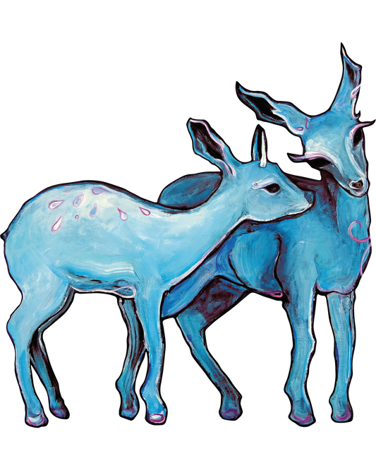 "Blue Deer ZSticker" Die-Cut Sticker