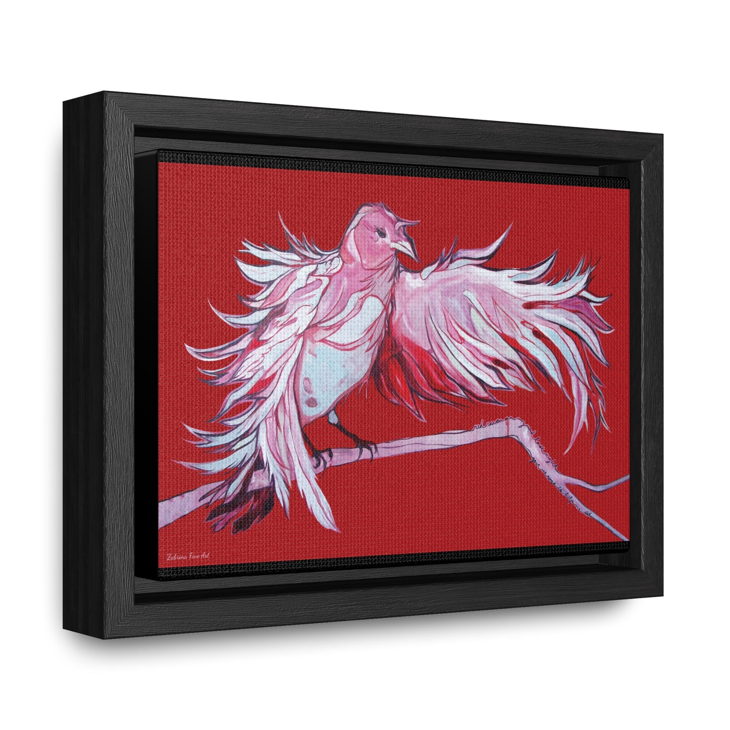 "Red Raven" Framed Canvas Fine Art Reproduction by Zabrina Fine Art