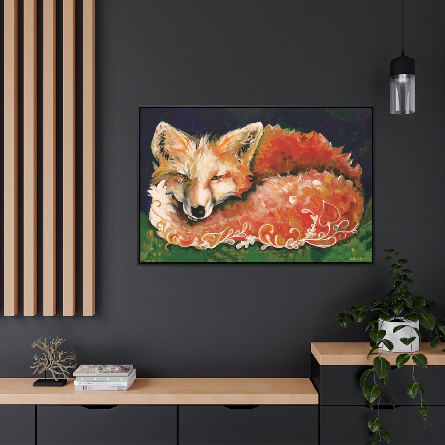 "Fox" Framed Canvas Fine Art Reproduction by Zabrina Fine Art