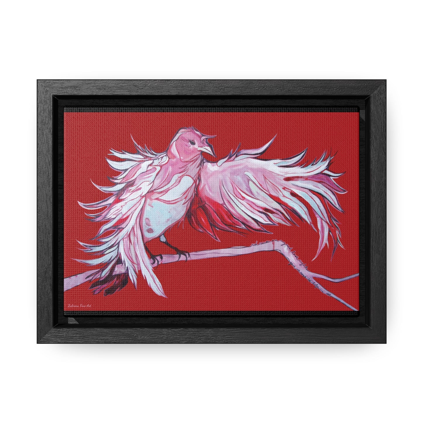 "Red Raven" Framed Canvas Fine Art Reproduction by Zabrina Fine Art