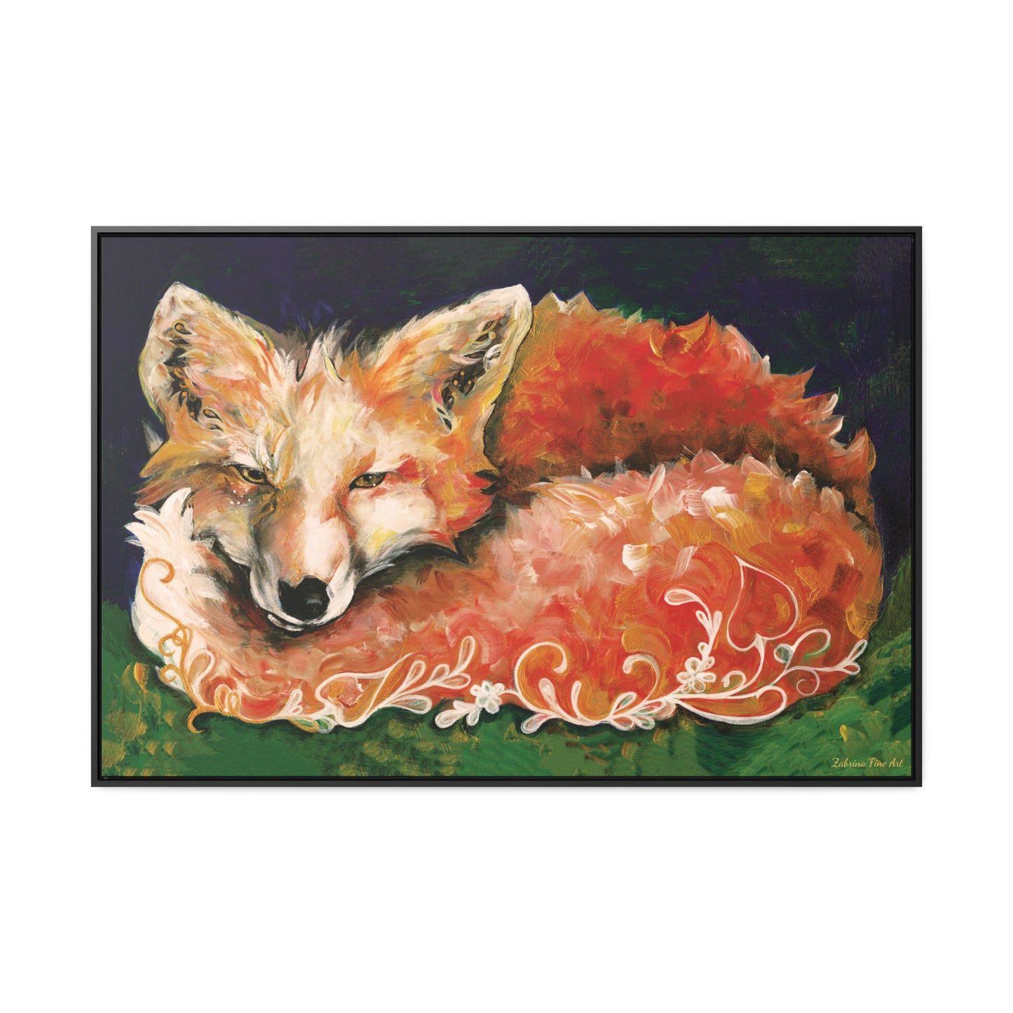 "Fox" Framed Canvas Fine Art Reproduction by Zabrina Fine Art