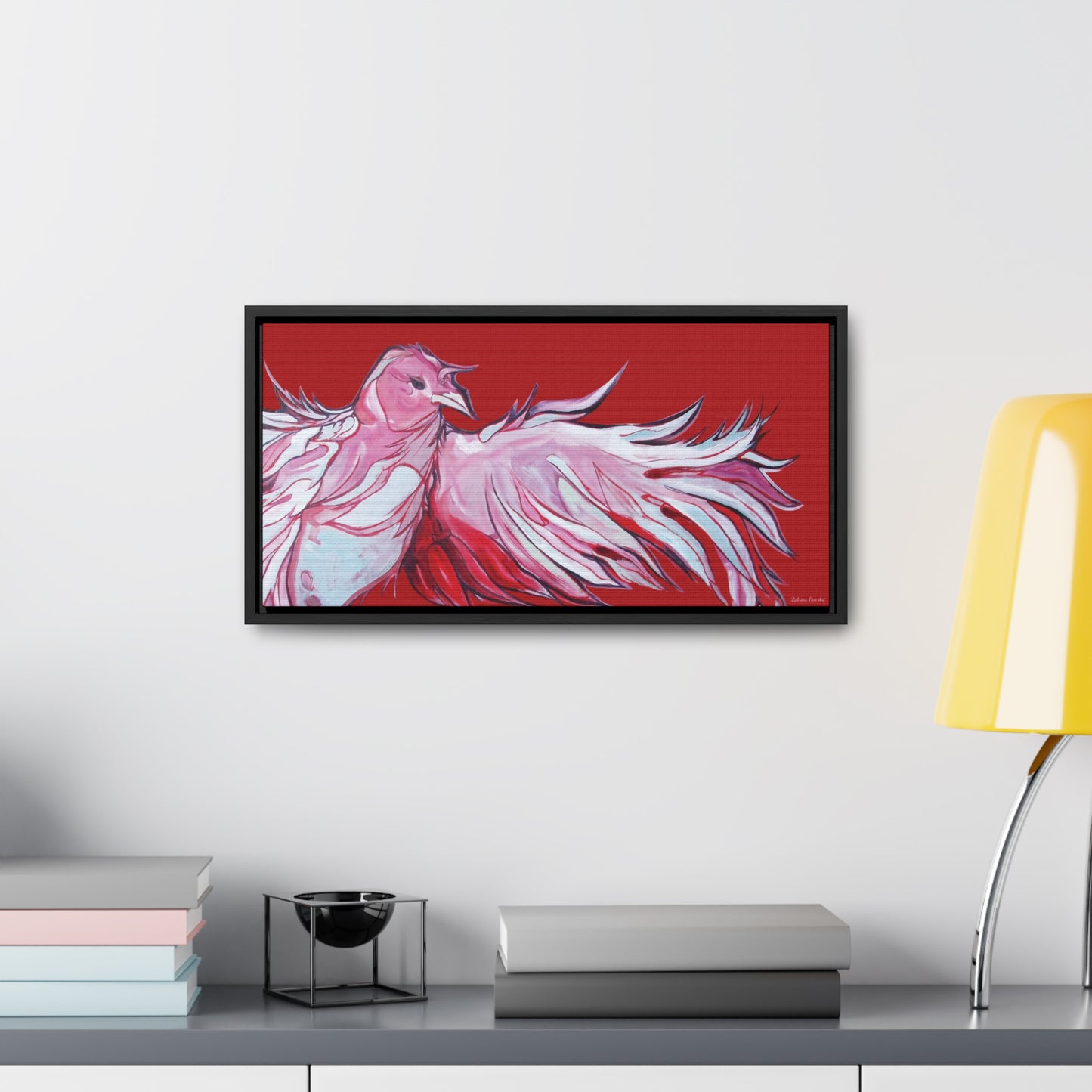 "Red Raven" Framed Canvas Fine Art Reproduction by Zabrina Fine Art