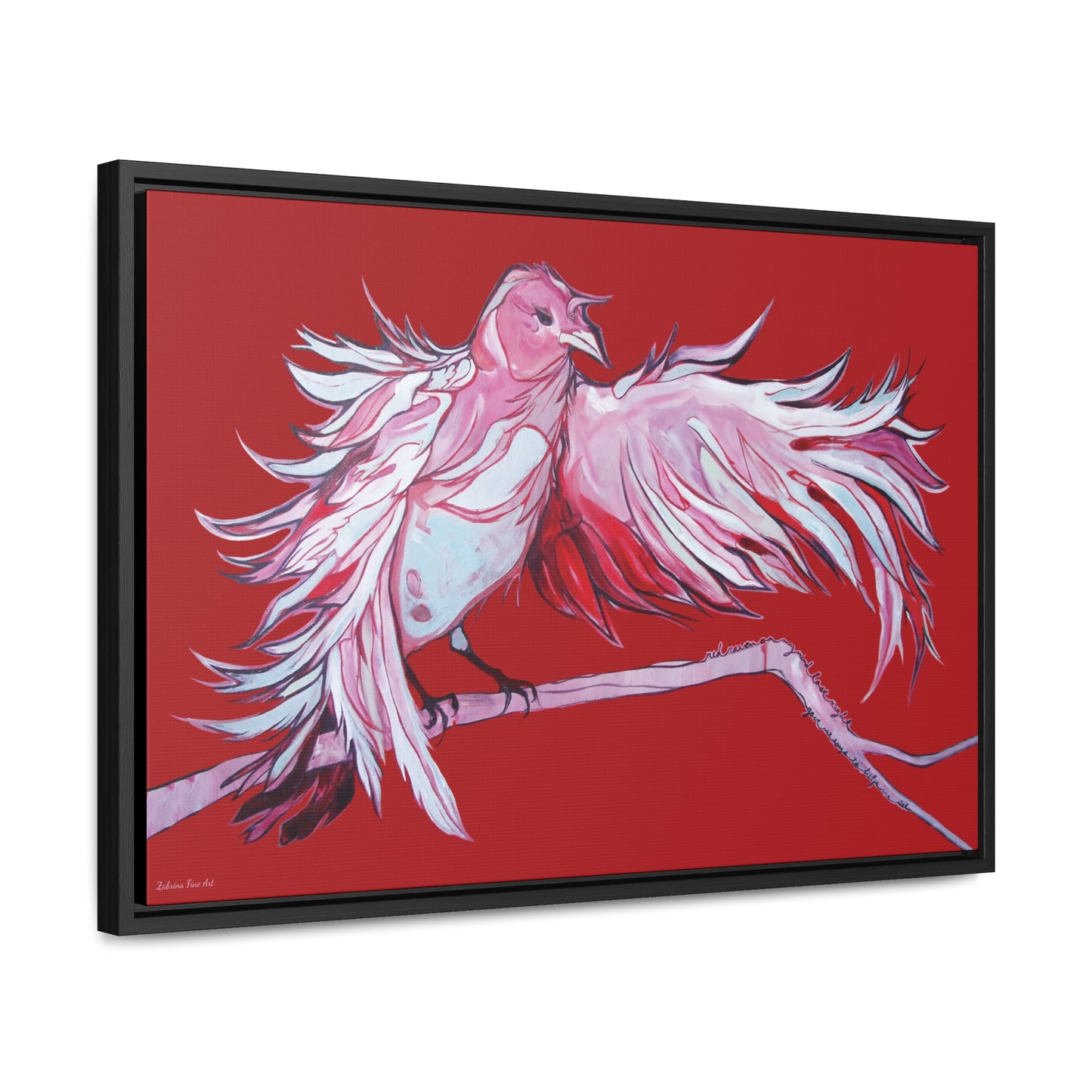 "Red Raven" Framed Canvas Fine Art Reproduction by Zabrina Fine Art